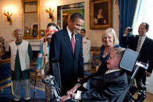 Stephen Hawking ontmoet Barack Obama